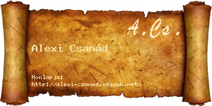 Alexi Csanád névjegykártya