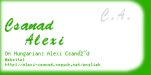 csanad alexi business card